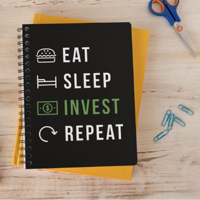 CARNET MANGER SLEEP INVEST REPETER STOCK MARCHÉ (stock market investor quote notebook)