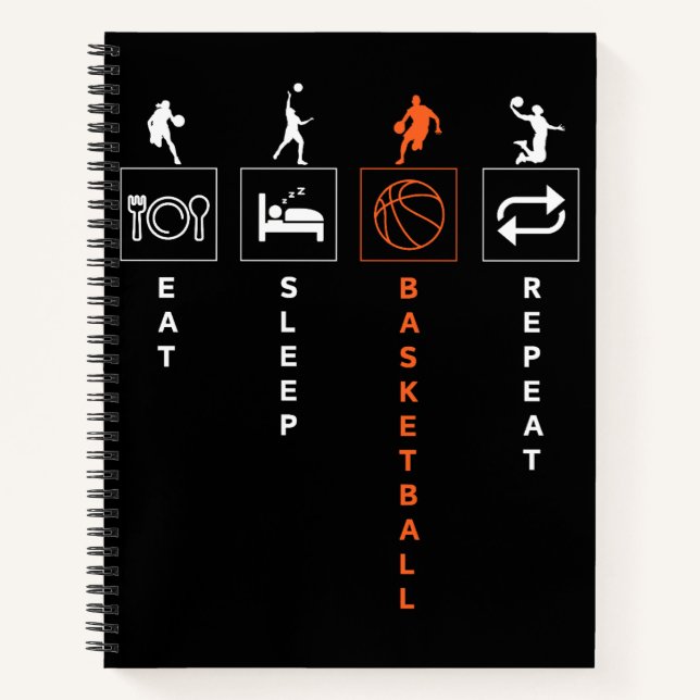 Carnet Manger Sommeil Basket-ball Répéter (Devant)