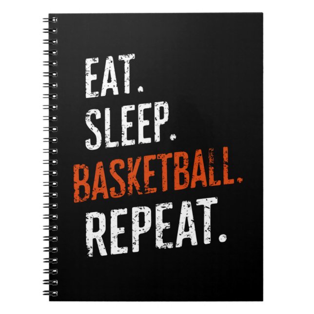Carnet Manger Sommeil Basket-ball Répéter Rétro Vintage (Devant)