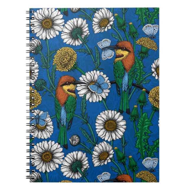 Carnet Mangeurs d'abeilles sur bleu (Devant)