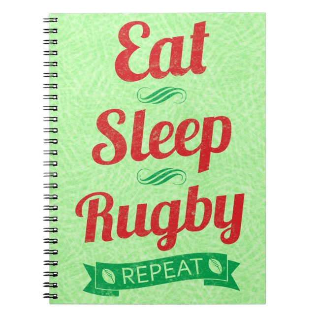 Carnet Mangez le rugby du sommeil Répéter le Bloc-notes (Devant)