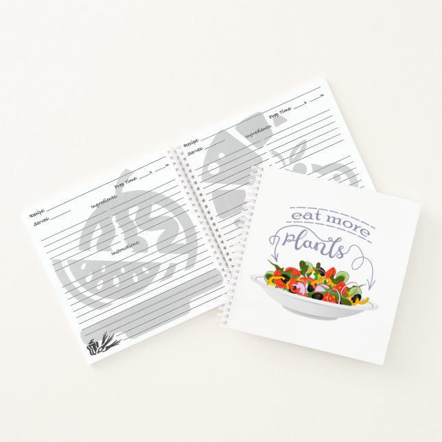 Carnet Mangez plus de plantes frais motivation salade let (Intérieur)
