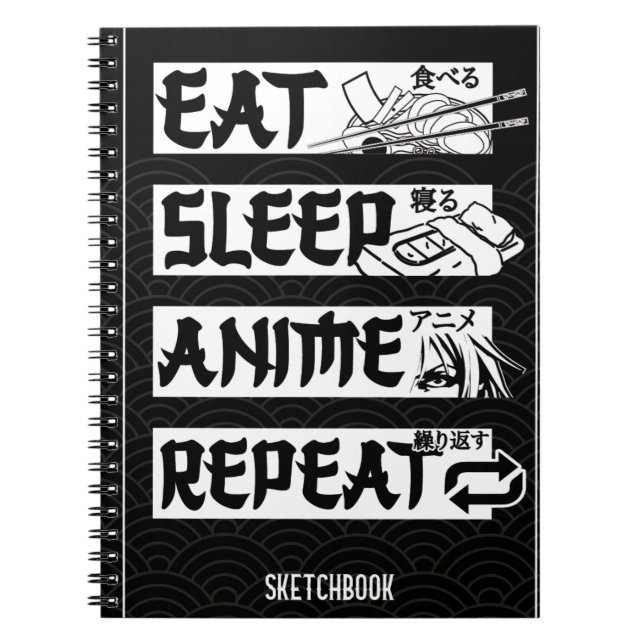 Carnet Mangez Sleep Anime Répéter Livre, Manga Japonais D (Devant)