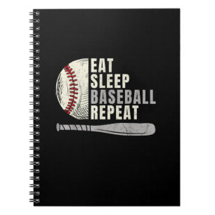 Carnet Mangez Sleep Baseball Répéter Funny Baseball Playe