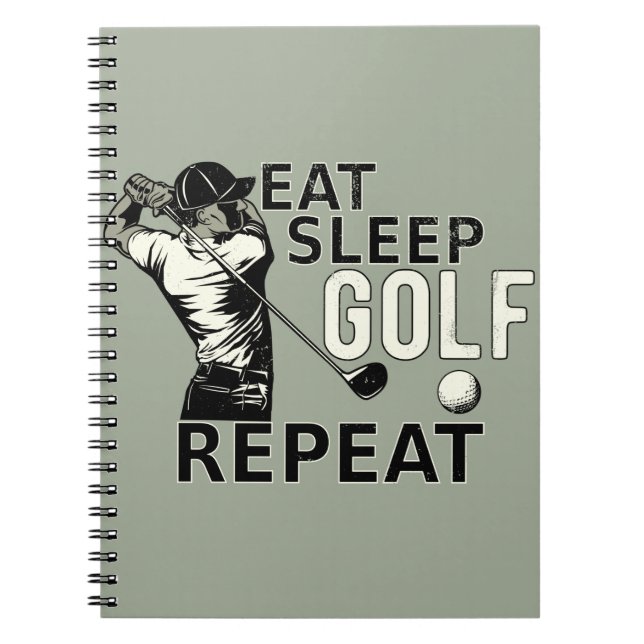 Carnet Mangez Sleep Golf Repeat Funny Don pour golfeurs (Devant)