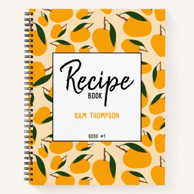 Carnet Mango Summer Fruit Pattern Recipe Blank Cookbook (Devant)