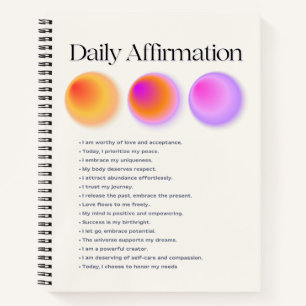 Carnet manifestation d'affirmations quotidiennes