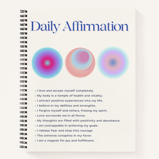 Carnet manifestation d'affirmations quotidiennes (Devant)
