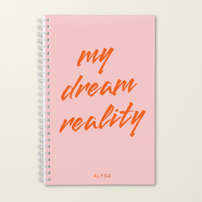 Carnet Manifestation Ma Réalité Rêvée Rose Orange (Créateur téléchargé)