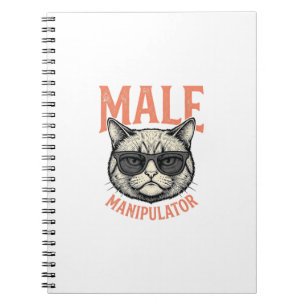 Carnet Manipulateur Masculin Lunettes de Soleil Chat Drôl