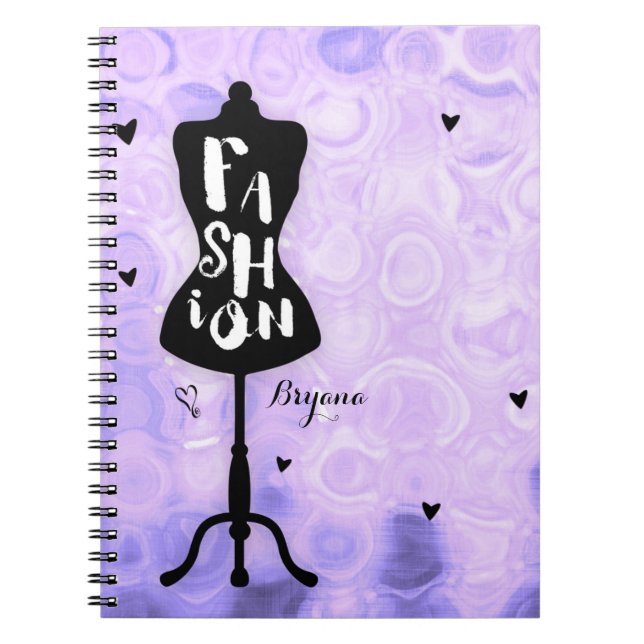 Carnet Mannequin Stand Vintage Retro Purple MODE (Devant)