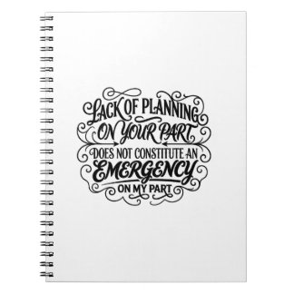 Carnet Manque de planification dit drôle sarcasme vintage