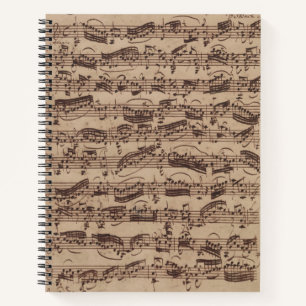 Carnet Manuscrit Bach Musique Feuille Antique
