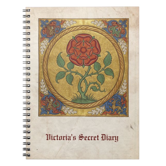 Carnet Manuscrit Botanique de la Rose Médiévale (Devant)