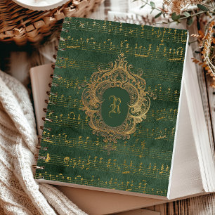 Carnet Manuscrit de musique à armoiries monogramme vintag