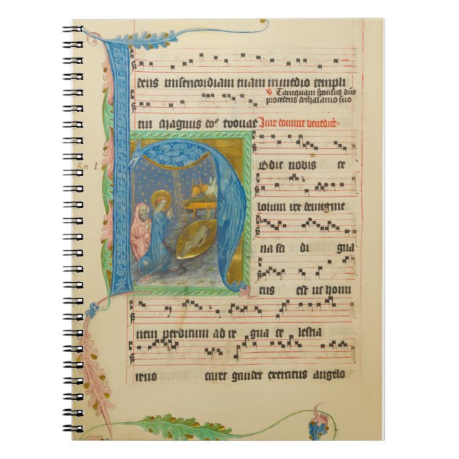 Carnet Manuscrit médiéval de Noël Grégorien Chant (Devant)