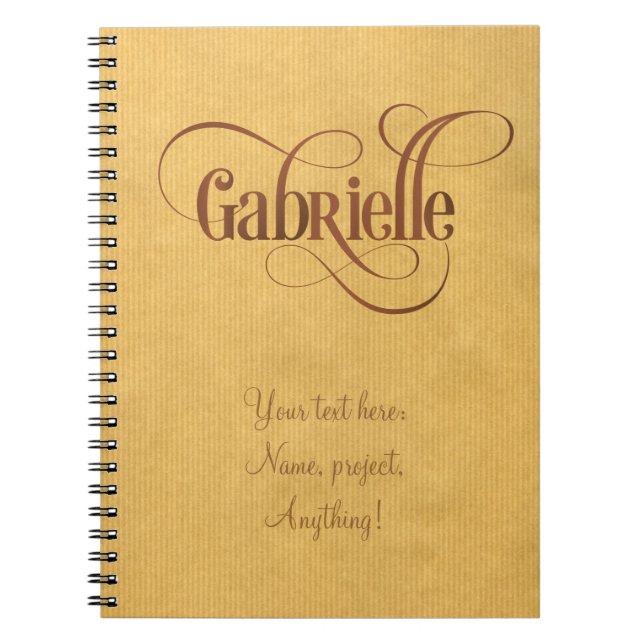 Carnet Manuscrit tourbillonnant personnalisé Gabrielle (Devant)