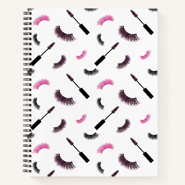 Carnet Maquillage avec parties scintillant rose (Devant)