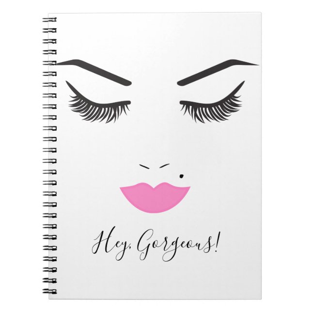 Carnet Maquillage Beauté Visage Cils & Lèvres Roses Chic (Devant)