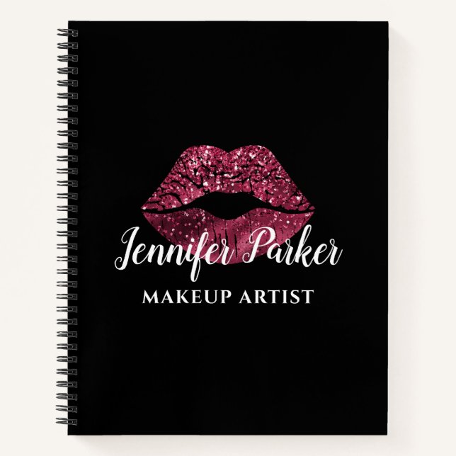 Carnet MAQUILLEUSE Logo Rouge Kiss Nom  (Devant)