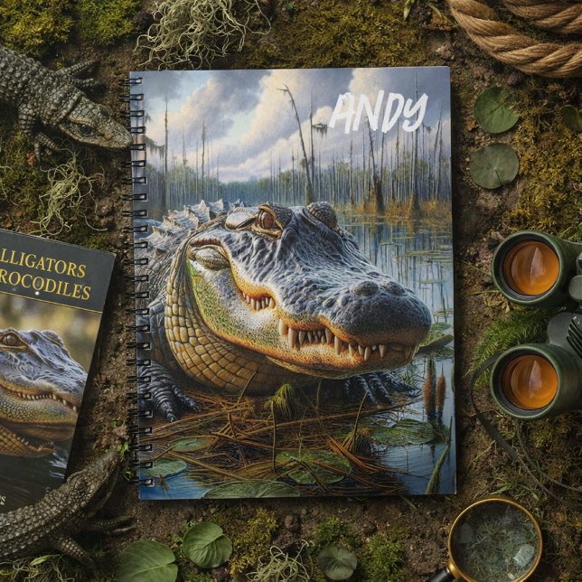 Carnet Marais de crocodile personnalisé pour garçons  (Créateur téléchargé)