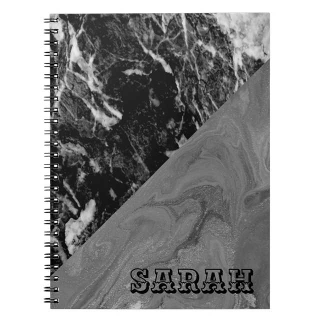 Carnet Marble noir (Devant)
