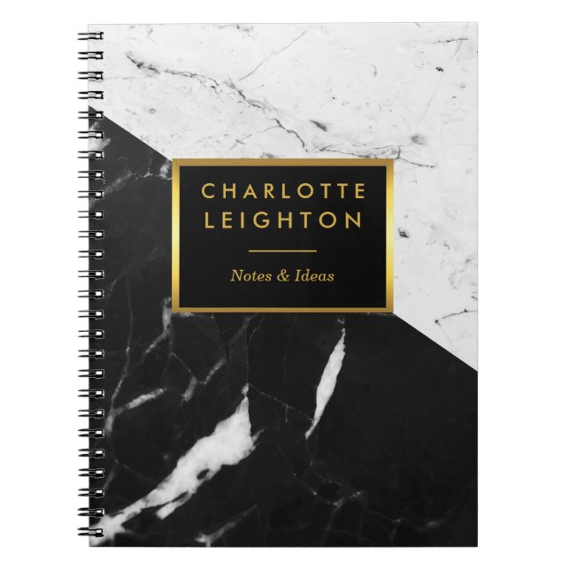 Carnet Marble Texture Notebook modernise l'or personnalis (Devant)