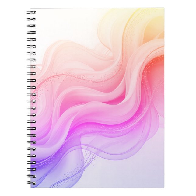 Carnet Marbre à tourbillon abstrait rose  (Devant)