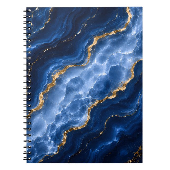 Carnet Marbre Agate Saphir Luxueux (Devant)