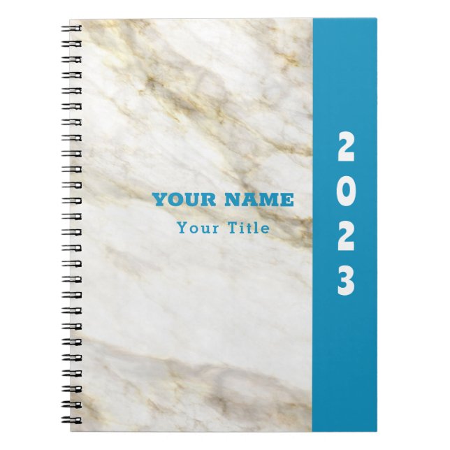 Carnet Marbre Blanc Classe et Fonctionnel (Devant)