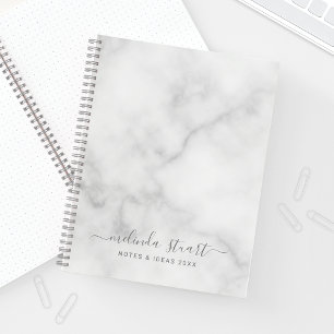 Carnet Marbre blanc de script moderne professionnel