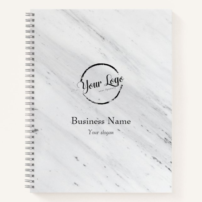 Carnet Marbre Blanc, Logo, Nom de l'entreprise Site Web P (Devant)