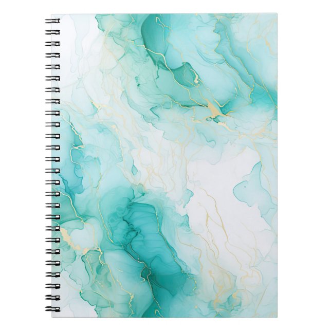 Carnet Marbre blanc Mint Green Gold (Devant)