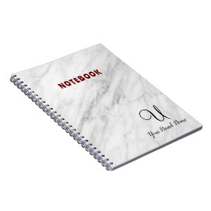 Carnet Marbre Blanc Personnalisé Nom Touche Professionnel