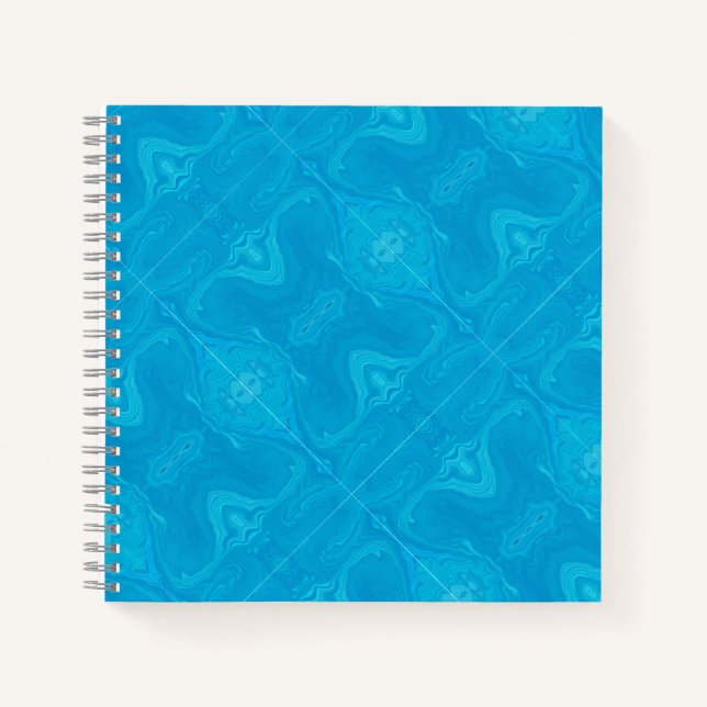 Carnet Marbre Bleu Abstrait HP Personnalisé (Devant)