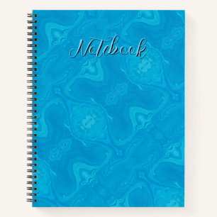 Carnet Marbre Bleu Abstrait HP Personnalisé