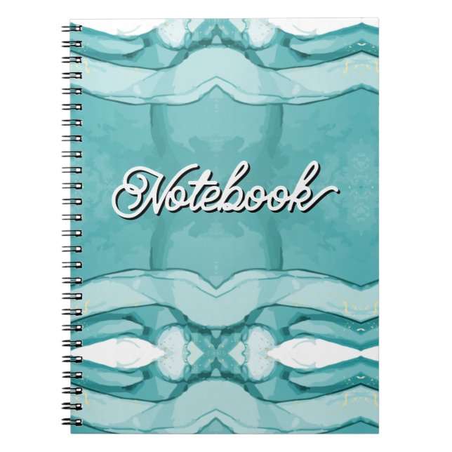 Carnet Marbre bleu clair motif élégant moderne (Devant)