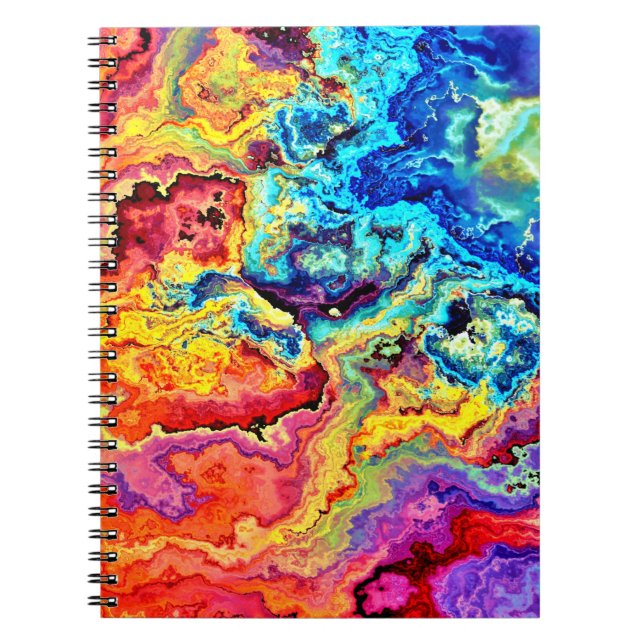Carnet Marbre coloré brillant (Devant)