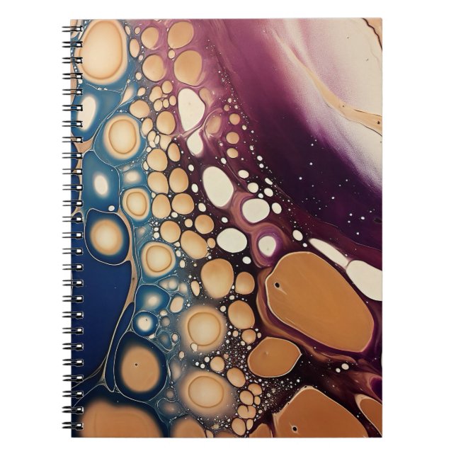 Carnet Marbre de Fluide Céleste en Or de Minuit (Devant)