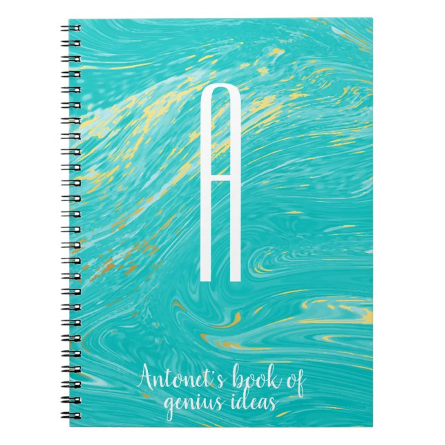 Carnet Marbre de luxe Elegant Gold moderne cotation monog (Devant)
