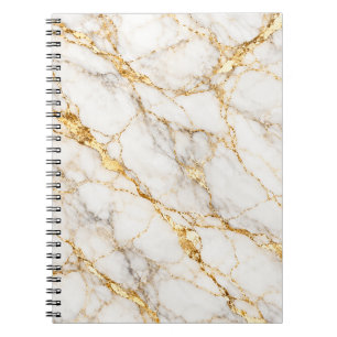 Carnet Marbre Élégance Or Blanc