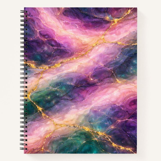 Carnet Marbre Enchanté avec Veinage Doré (Devant)