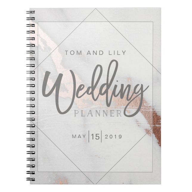 CARNET MARBRE ET MÉTALLIQUE WEDDING PLANNER NOTEPAD (Devant)