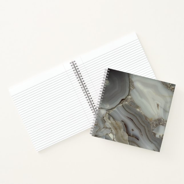 Carnet Marbre Gris avec Veine d'Or (Intérieur)