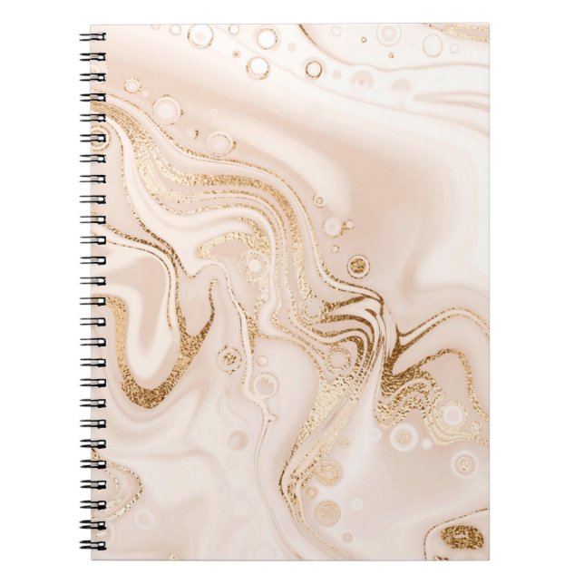 Carnet Marbre liquide beige avec éclaboussure de parties  (Devant)