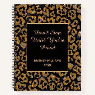 Carnet Marbre Motivationnel léopard motif brun noir