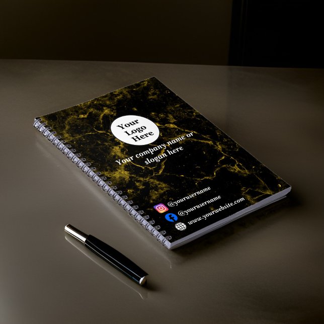 Carnet Marbre noir et or (Créateur téléchargé)
