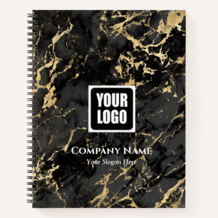 Carnet Marbre Noir & Or, Logo, Bus.Name Site Promo