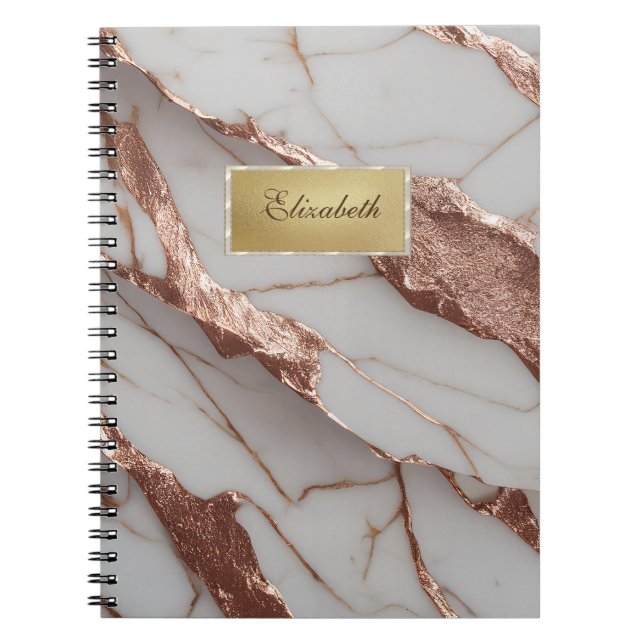 Carnet Marbre Pailleté Cuivre Tendance (Devant)