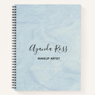 Carnet Marbre pastel bleu